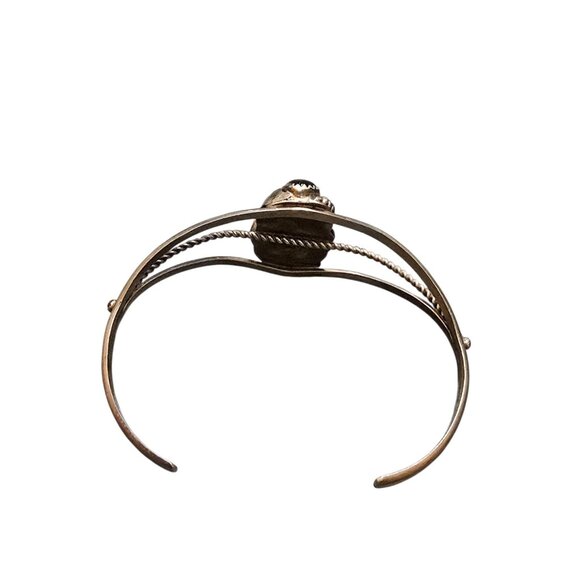 Vintage Sterling and Onyx Navajo Adjustable Cuff Bracelet (A8734) - Picture 5 of 6